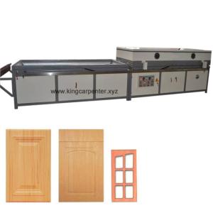 Quality Semi-automatic PVC film wood veneer vacuum membrane press machine for cabinet WPC door wholesale