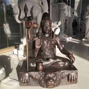 Quality Hindu God Bronze Lord Shiva Statue Indian God Brass Sitting Buddha Sculpture wholesale