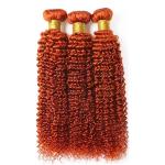 Ginger Orange Kinky Curly Remy Human Hair Bundles Sew In Weave Bundles Brazilian