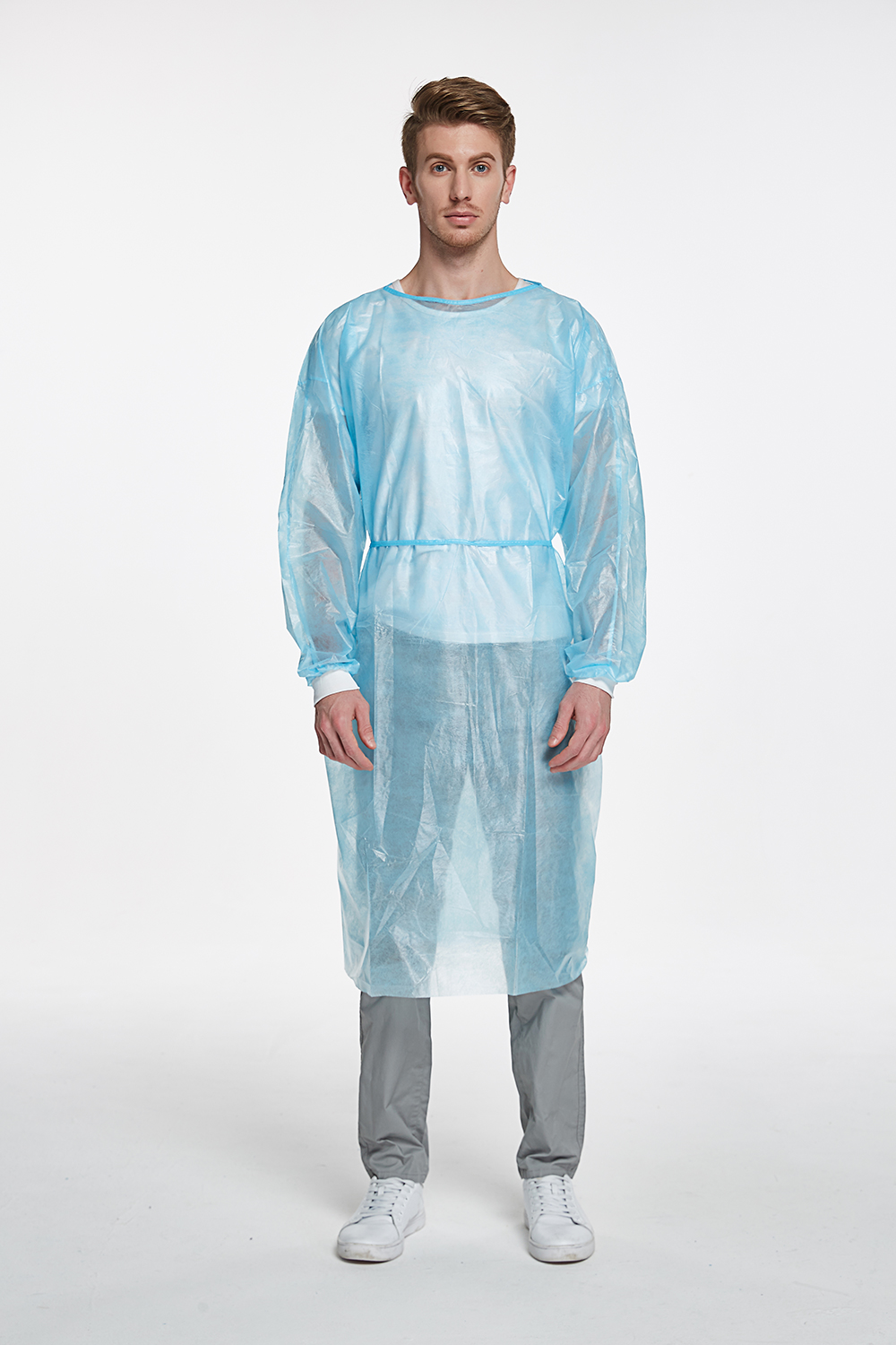 S&J PP Non-woven Disposable 15g Lightweight Visitor Gown CE Far Infrared Disposable Medical Isolation Gown