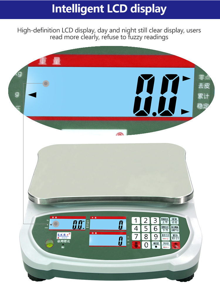 Industrial SOHE 2024 ABS LCD Screen Industry Weighing Table Scale AC220V Power Supply