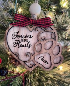 Quality 2 Layered Heart Pet Memorial Ornament 4&quot;*3&quot; Dog Remembrance Ornament wholesale
