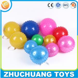 Quality 10cm custom logo print inflatable spiky massage ball toys for kid wholesale