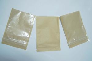 Quality Offset Printing Brown Kraft Paper Bags One Side Full Window And Zipper wholesale