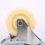 100kg Load White Nylon Industry Duty Castor Wheel 3inch 4inch 5inch Ball Bearing