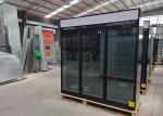 R290 Three Glass Door Fridges Top Mount Display BLACK
