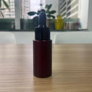 Quality 15ml Dark Red Essential Oil Bottle Glass Dropper Bottle Cosmetic Packaging for Serum Oil Customized Logo and Painting OEM wholesale