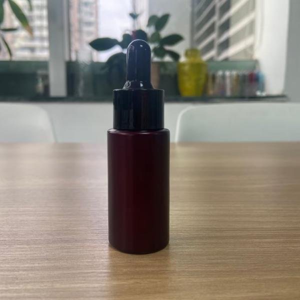 15ml Dark Red Essential Oil Bottle Glass Dropper Bottle Cosmetic Packaging for