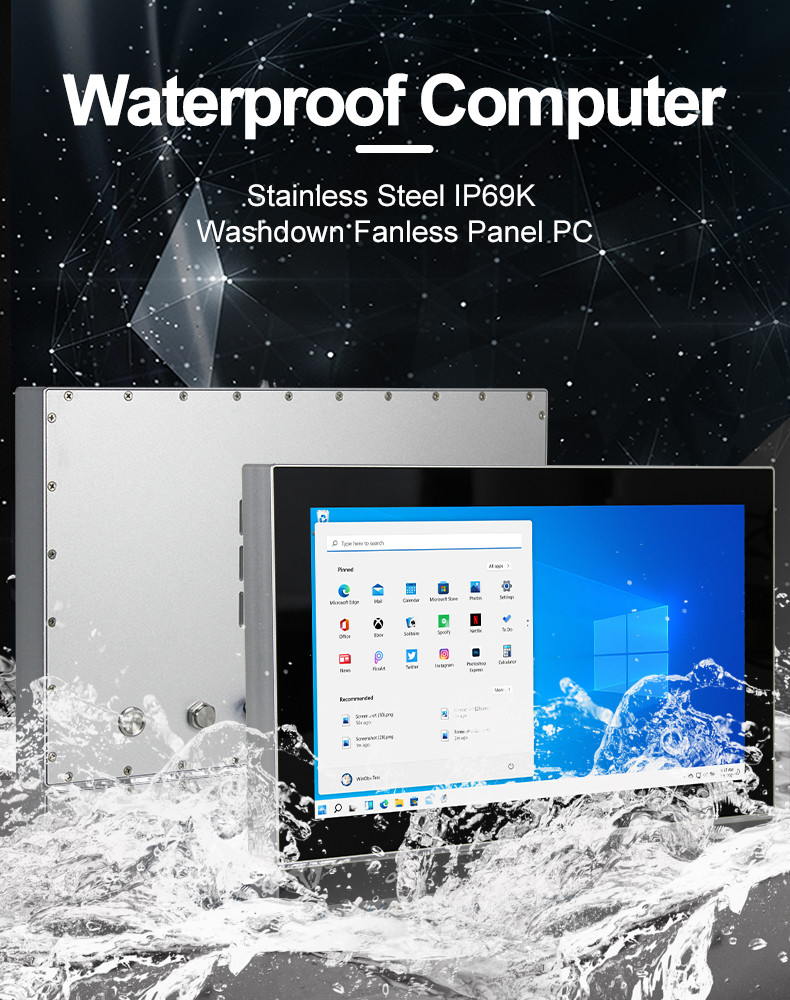 15.6" 1000 Nit LCD Waterproof Touch Screen PC IP69K Industrial Computer