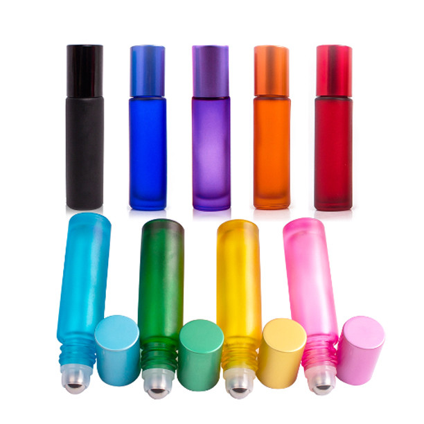 ‌5 ml Roller Bottles for Essential Oils‌ Mini Round Colorful Roll On Glass Perfume Bottles