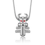 Floral Designs Sheep Shape Cast Pendant Square Pearl Box Chain Necklaces for Men