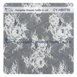Quality Jacquard Sewing Eyelash Lace Trim Fabric By The Yard , Custom Printed wholesale