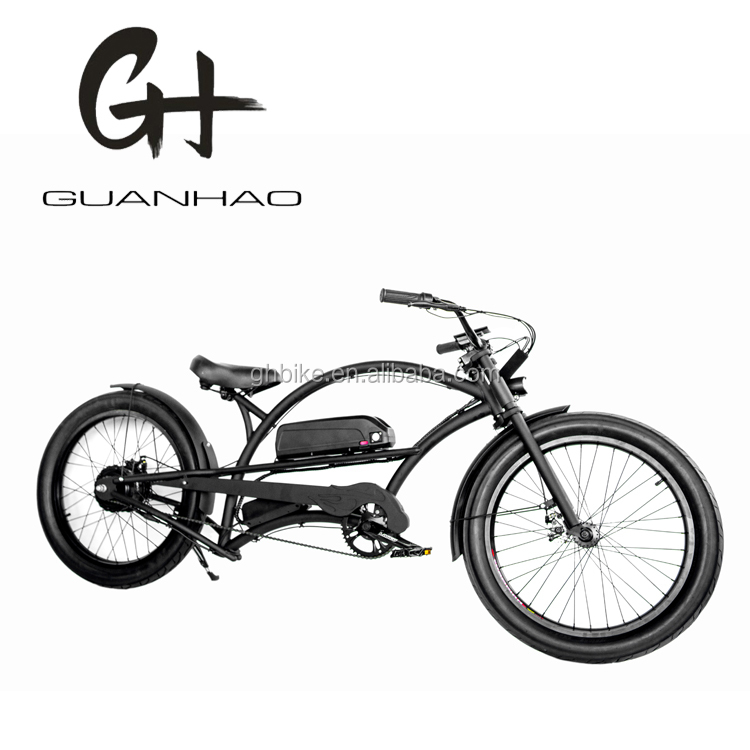 Single Speed 750W 28MPH 48V 17AH 24inch 3.0 Tire Chopper Electric Bicycle Beach Cruiser