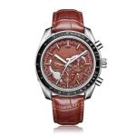 45mm Alloy Shell Mens Mechanical Watches Leather Strap Automatic Movement
