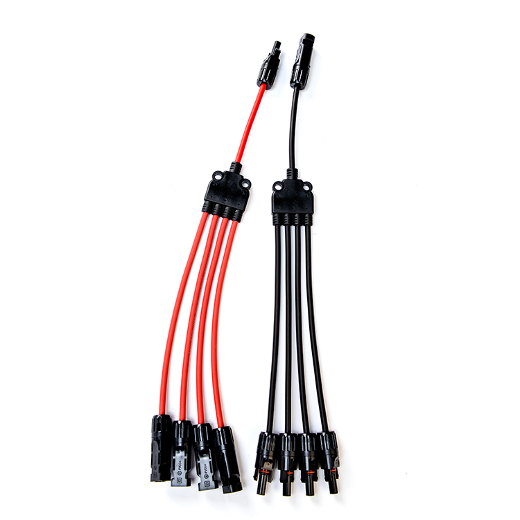 Copper Conductor PVC Insulation Y Type Solar Panel Branch Connector Divider 4 to 1 for Solar and Photovoltaic Panels