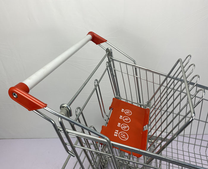 125L German Supermarket Grocery Steel Shopping Cart With Metal Beer Rack