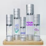 Pink Round Twist Up Airless Cosmetic Pump Bottles 50ml 100ml