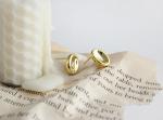 925 Sterling Silver Oval Stud Earrings Simple Geometric Concave Shape