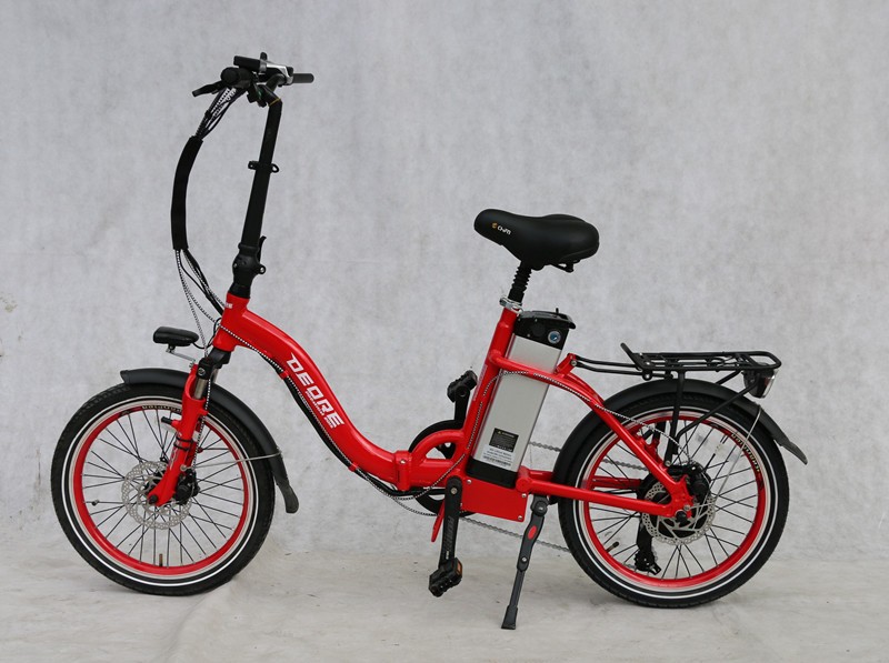 Aluminum Alloy 20 Inch Folding Electric Bike With 250W 8fun Motor Lithium Battery