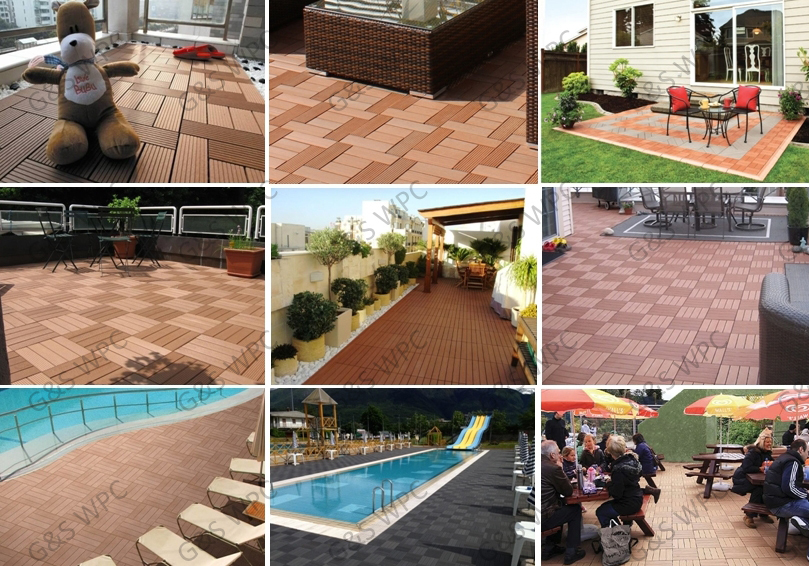 Rapid Installation Garden 23mm Diy Decking Tiles UVproof Wpc Exterior Cladding