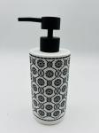 Polyresin Bathroom Accessories Set Round Shape White Color With Black Vintage