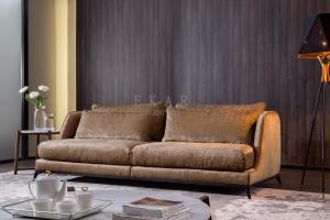 Quality 2.4m Brown Long Couch Fabric Furniture Big Living Room Sofa wholesale
