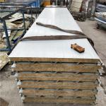 960mm diamond steel sheet rock wool sandwich roof panel with 0.376mm