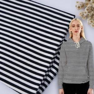 Quality Dureble And Soft Comfortable Skin-Friendly Striped Knit Fabric For Casual T-Shirt wholesale