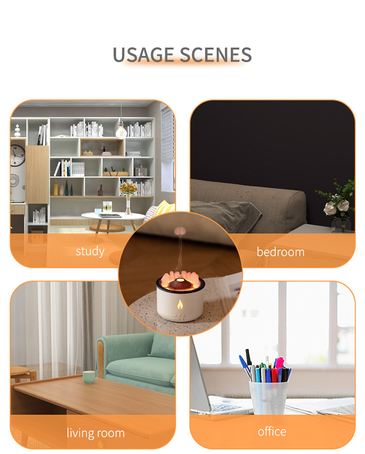 1 Sample Ok Volcano Flame Humidifier Led Color Flame Effect Ultrasonic Aroma Oil Diffuser For Hotel Home Dropshipping