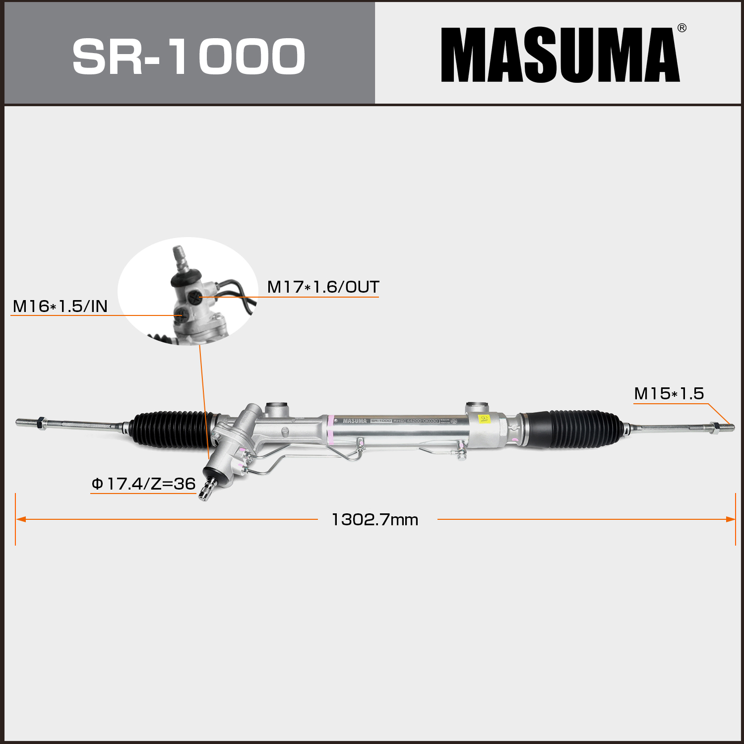 OE NO. 44200-0K050 MASUMA SR-1001 RHD Hydraulic Auto Steering Gear for Toyota HILUX