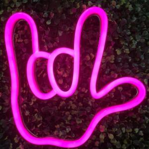 Quality Silica Gel RoHS Cuttable Led Neon Sign Vasten Pink Gesture Led Neon Light wholesale