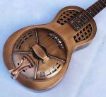 Custom Copper Finish Vintage Golden Brass Electric Parlor Resonator Guitar