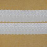 9cm Polyester White Lace Embroidered Fabric For Dress
