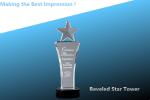 beveled crystal star award/crystal star trophy/acrylic star award/top star