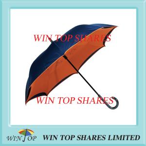 Quality Innovation black and orange wind resistance reverse umbrella wholesale
