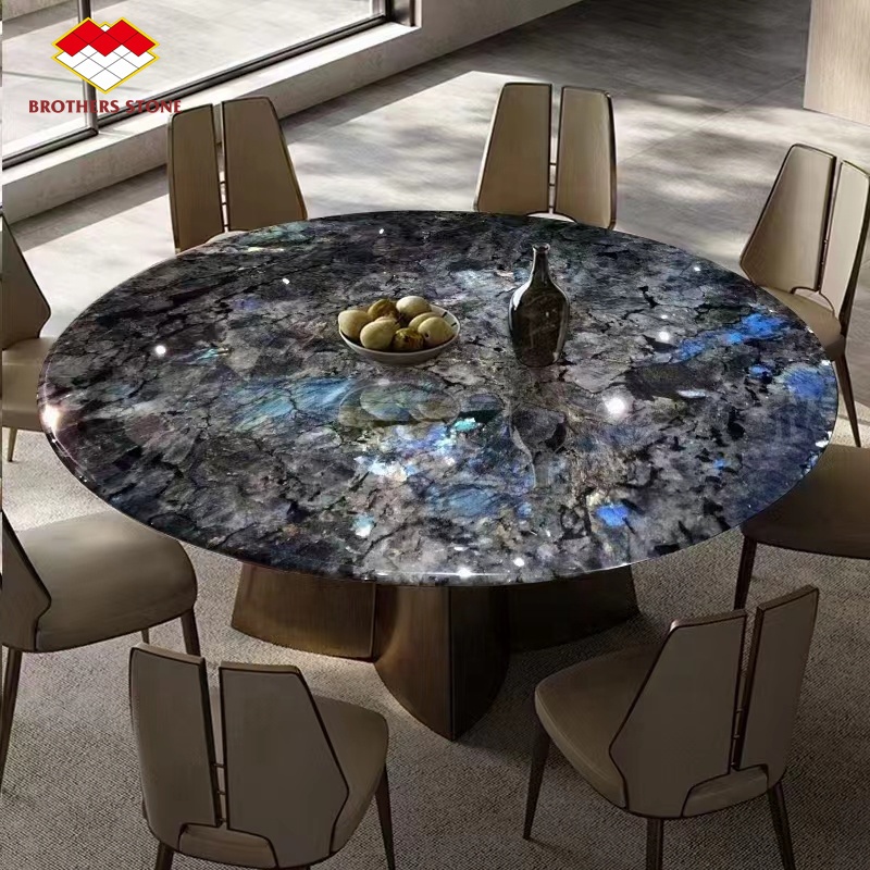 Big Slab Luxury Emerald Blue Onyx Marble from Brazil for Transparent Dinner Table Top