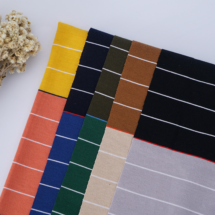 Light And Comfortable Strong Durable Striped Knit Fabric For Casual Wear