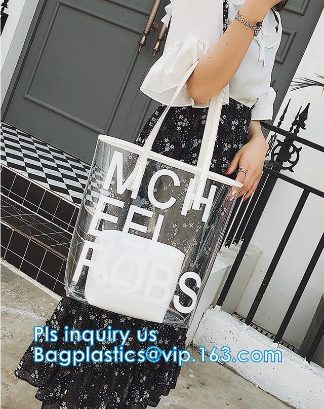 plastic makeup pouch PVC portable cosmetic bag, pvc tube handle bags,pvc clear plastic handle bags,pvc pipe handle bag