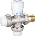 4506 Manually Tuned Three-Way Brass TRV Manifold Valve DN20 DN25 Nickel Plated