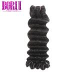 Egg Natural Curly Hair Extensions , Double Drawn Hair Weft Funmi Natural Color