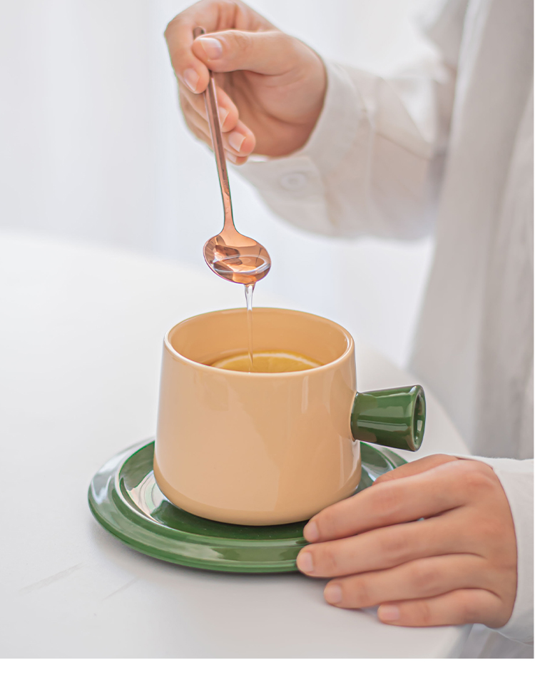 Ceramic Tea Cups And Saucer Sets With Custom Colors Glazed For Restaurant Coffee Cups