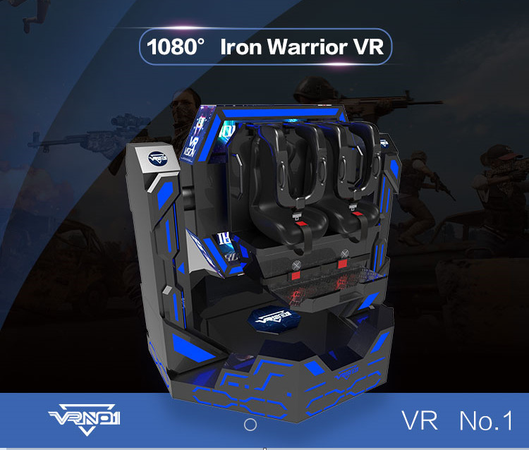 2 Seats 9D Virtual Reality Simulator Iron Warrior All - Axis Rotation 9D Roller Coaster