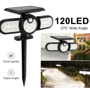 Quality 2400mAh 120LED USB Rechargeable Motion Sensor Light Three Head 140COB wholesale