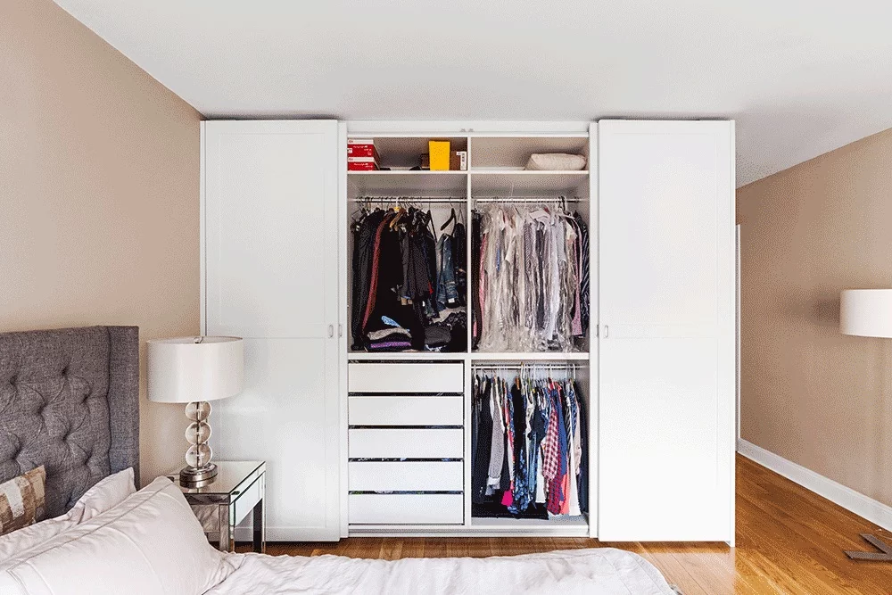 Modern 2D/3D White Wardrobe for High End Apartment Bedroom Closet