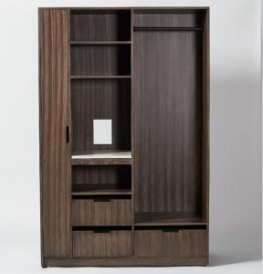 Quality 5-star luxury new design Zebra wood veneer hotel wardrobe for hotel guestroom wholesale