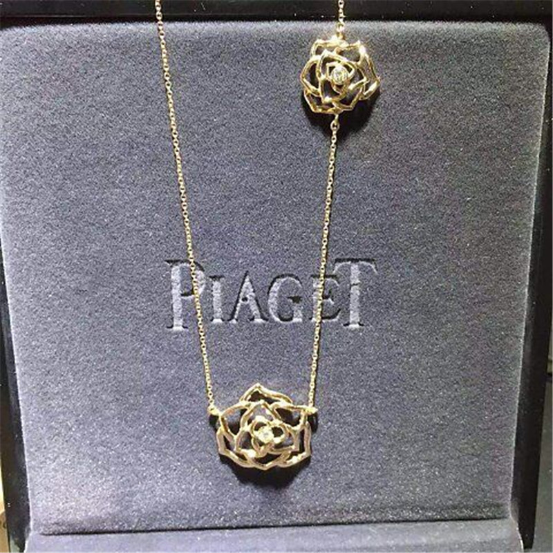 Luxury jewe factory rose gold diamond Necklace 18k gold white gold yellow gold rose gold diamond Necklace 42 cm long