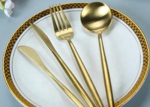 Quality Fadeless Luxury Matte Gold SS304 Fork Knife Spoon Set wholesale