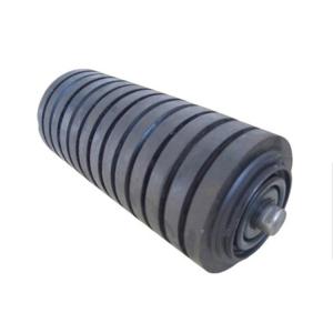Quality 190mm Length Rubber Belt Conveyor Roller With Deep Grove Ball Bearing wholesale