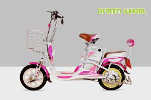Quality Mini Cool Pedal Assist Electric Bike 350W 48V Pink White Fashion Throttle System wholesale