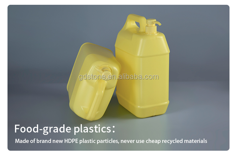 Yellow Detergent Plastic 1 Gallon Chemical Containers With Pump 210g
